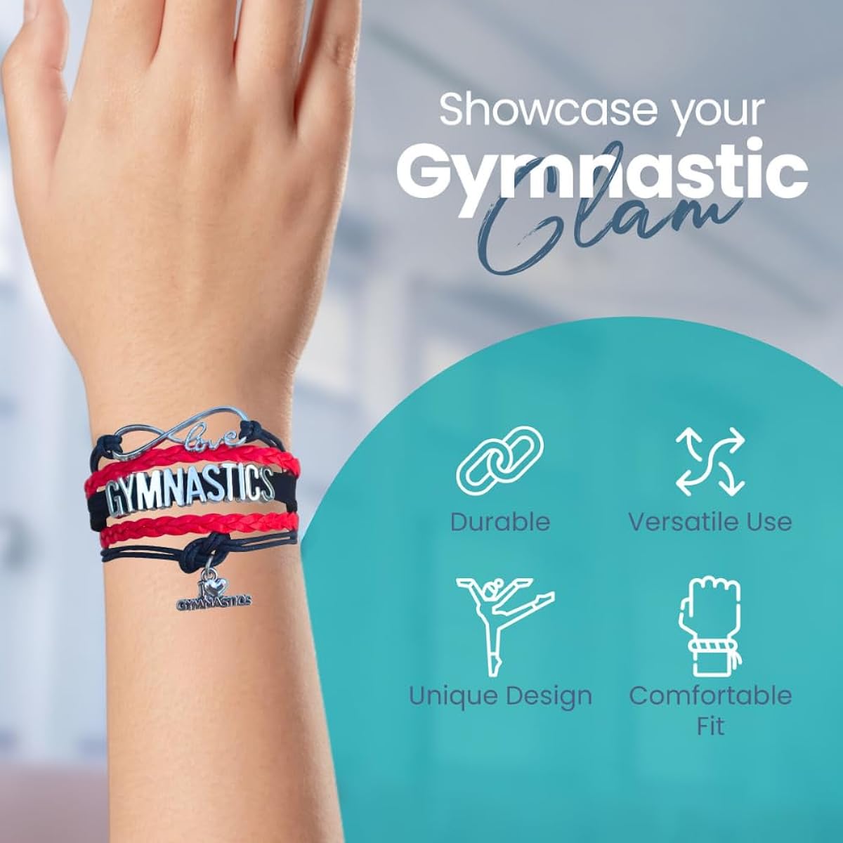 Gymnastics Bracelet- Girls Gymnastics Bracelet- Gymnastics Jewelry – Perfect Gift for Gymnast