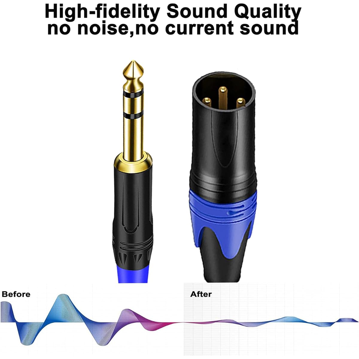 3 Pin XLR Male to Dual 6.35mm 1/4" TS Mono Microphone Patch Cable Male XLR to Double 6.35mm TS Y Splitter Converter Cable Dual 1/4" Mono to XLR Male Mic Audio Adapter Cord for Mixing (11.8")