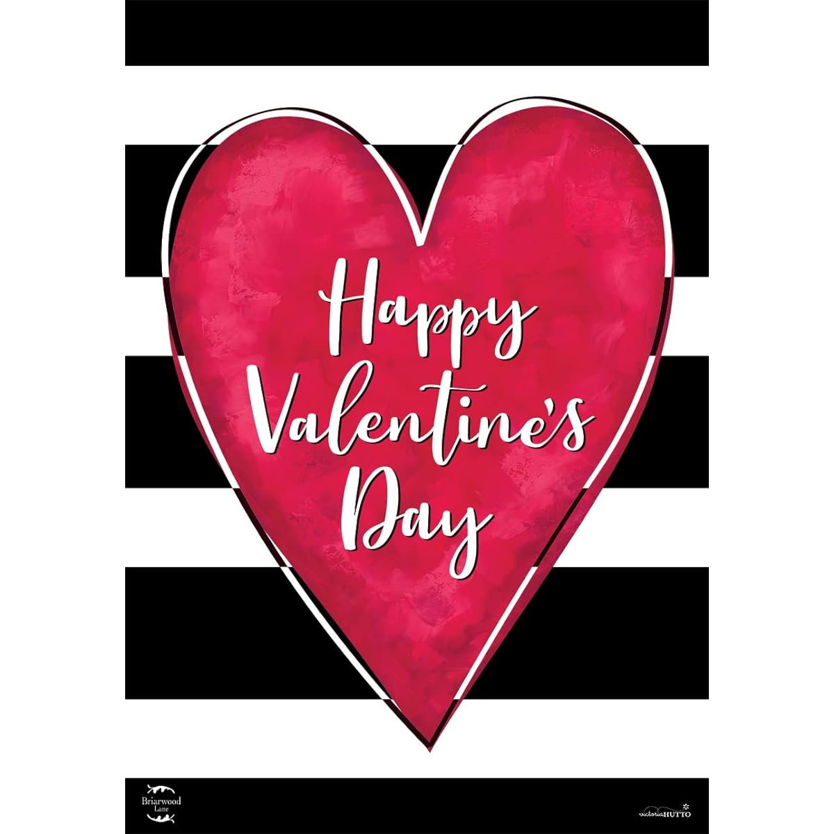 Briarwood Lane Striped Valentine Heart Primitive House Flag Holiday 28" x 40"