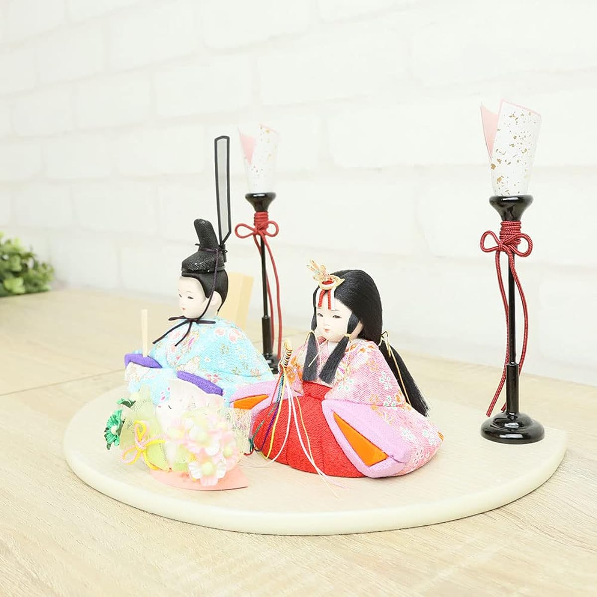 Hina dolls, wooden dolls, prince and princess ornaments, Hirari series, A pastel rabbit, compact hina dolls, wooden dolls, mini dolls, cute hina dolls, stylish hina dolls, hina dolls