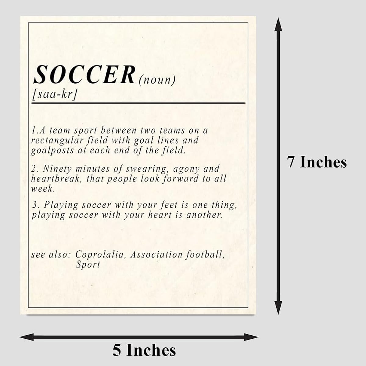 Soccer Definition Cards, Soccer Birthday Cards, Funny Cards for Husband Boyfriend Wife Girlfriend Cards for Him Her Wife Friend Funny Birthday Greeting Cards Soccer Fan Gifts (5" x 7")