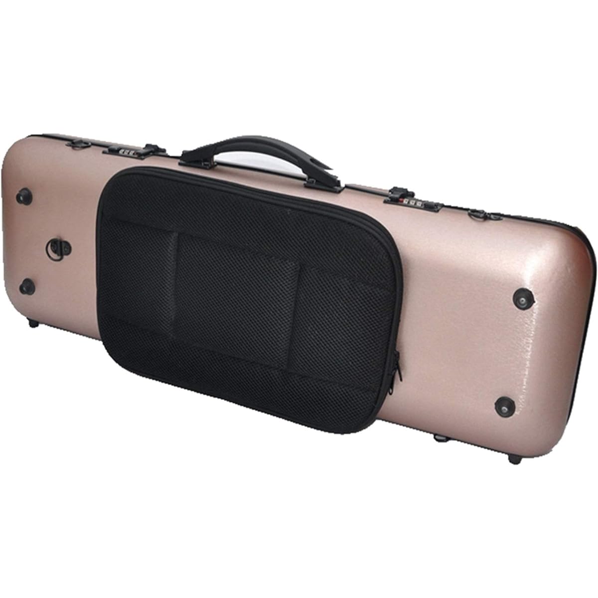 Violin Case Violin Glass Fiber Case Double Shoulder Strap Music Bag Cord Lock 4/4 Full Protection Hygrometer Lightweight Portable