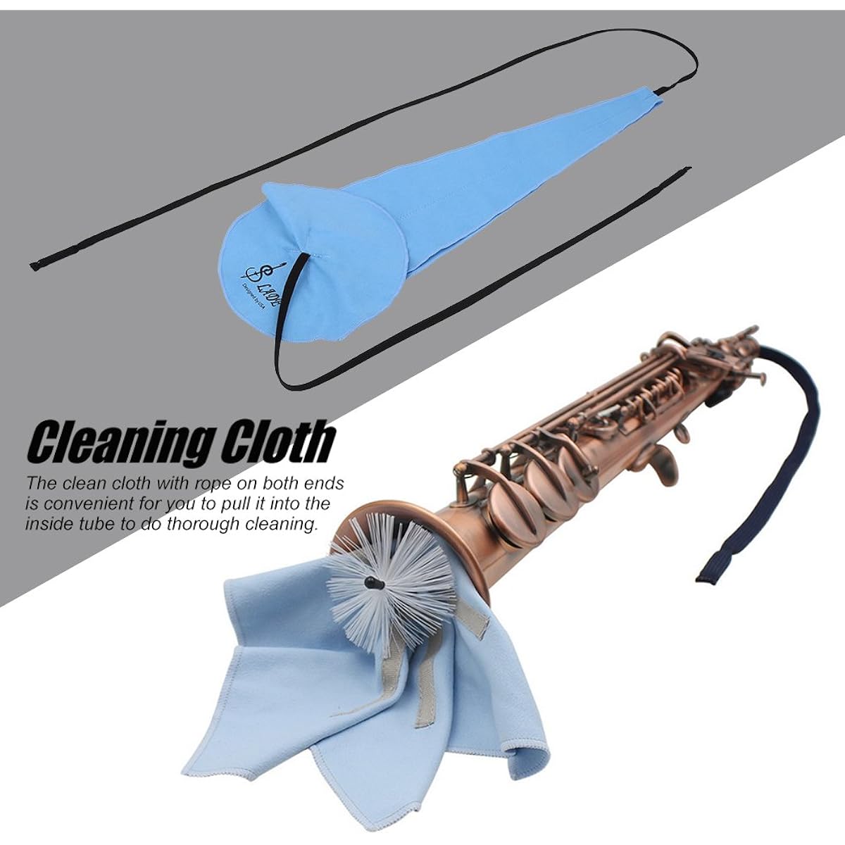 10-1 Saxophone Cork Grease Cleaning Care Kit, Mouthpiece Mouth Brush Mini Screwdriver Thumb Rest Reed Case Cleaning Cloth Wind Instruments