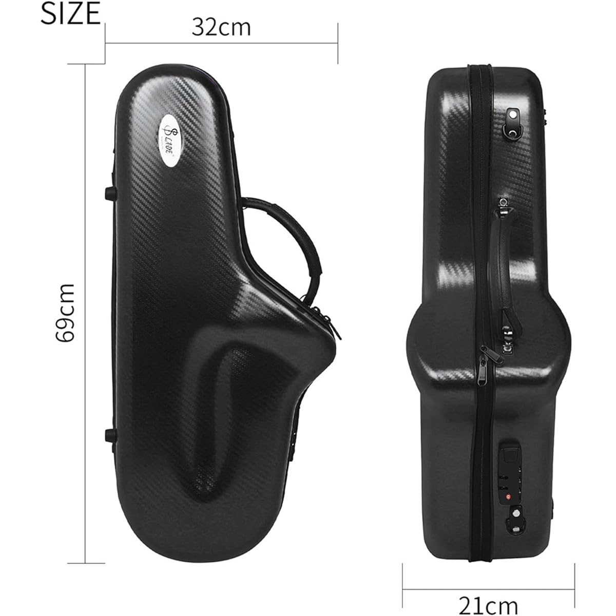 Colaxi Alto Saxophone Sax Bag Case, Sax Gig Bag, Saxophone Carrying Case with Carrying Handle Backpack Straps for Practice, Stage, Black