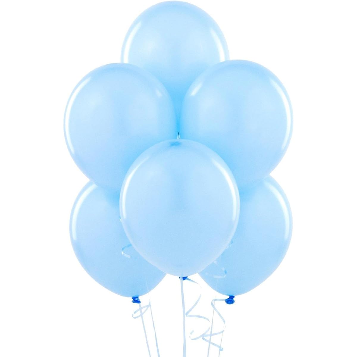 Party Perfect Plain Balloon Decor, Powder Blue, Latex, 12 inches, Pack of 72