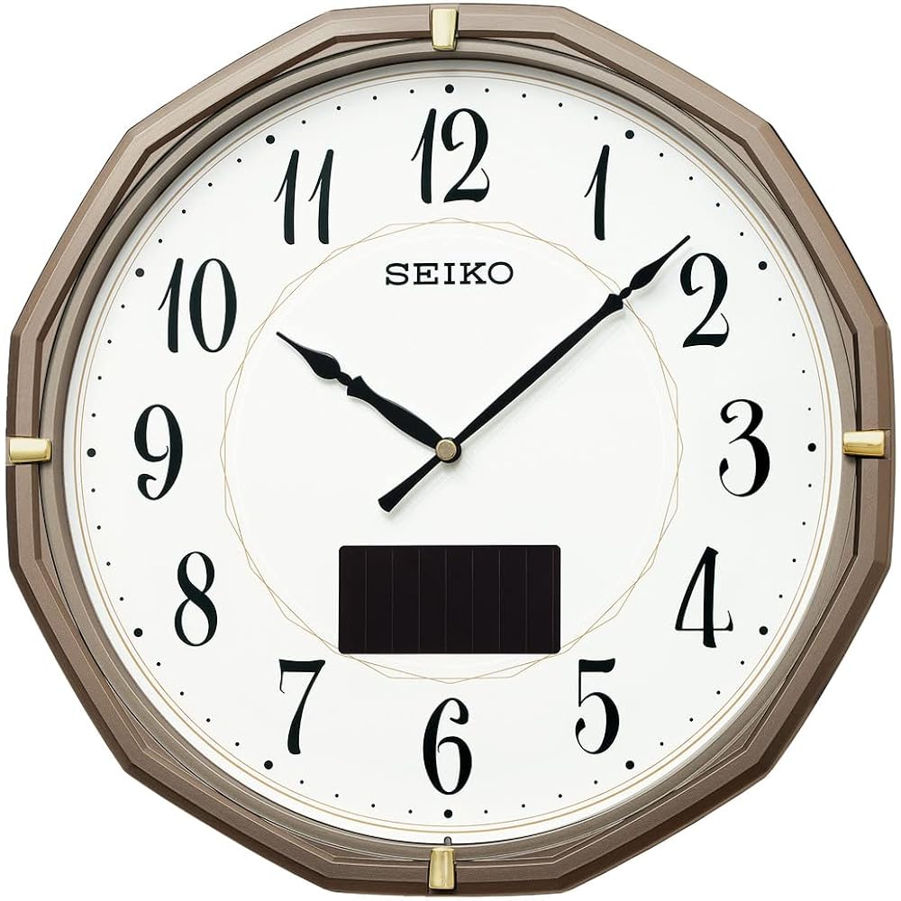 Seiko Clock Wall Clock Radio Analog Solar Hybrid Solar Light Gray Metallic 305 x 305 x 47mm SF244N