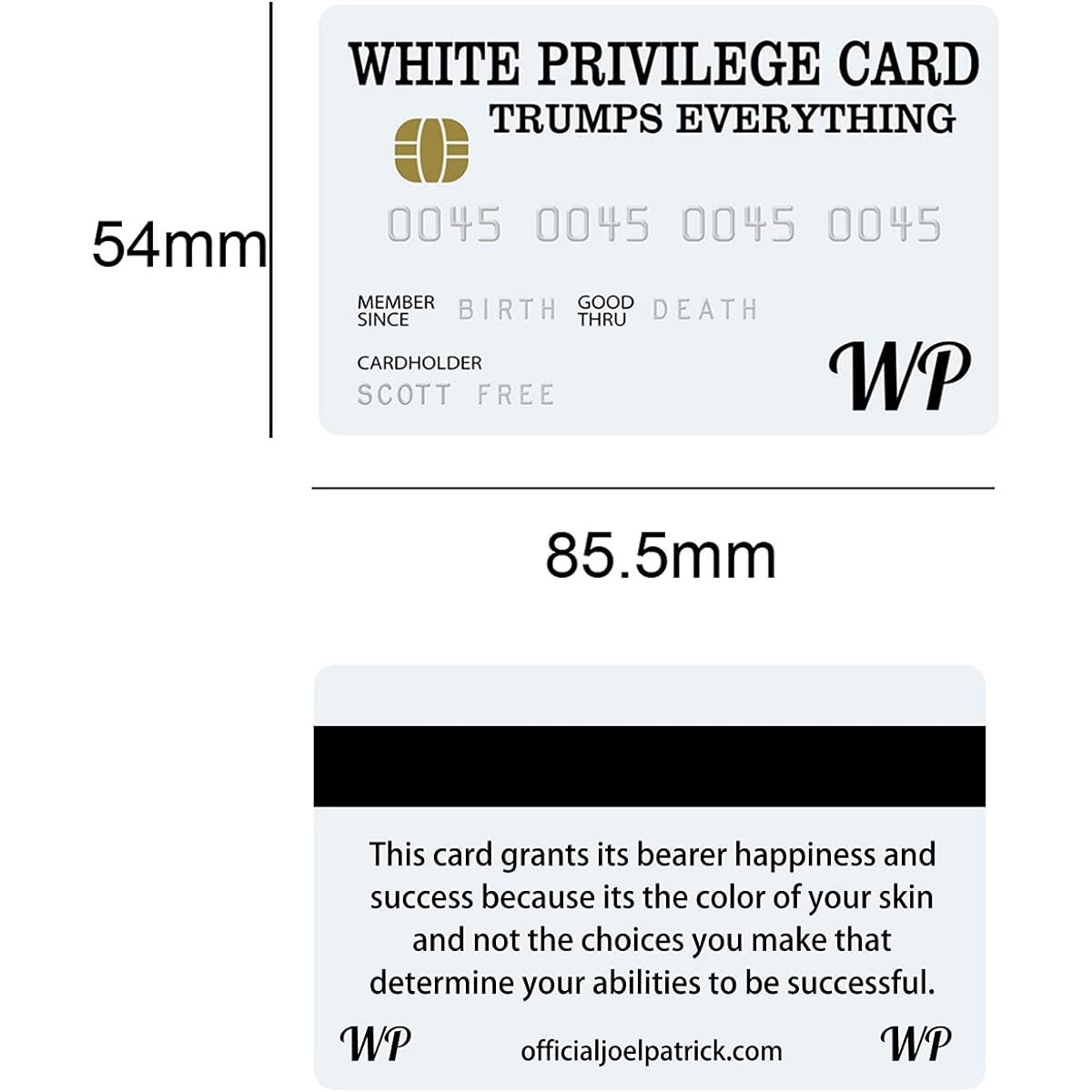 Oubit White Privilege Card 6 Portable Business Gift Cards
