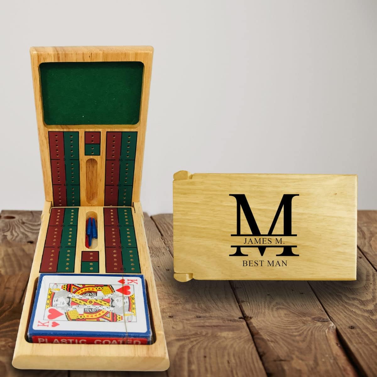 Personalized Monogrammed Cribbage Game Set.