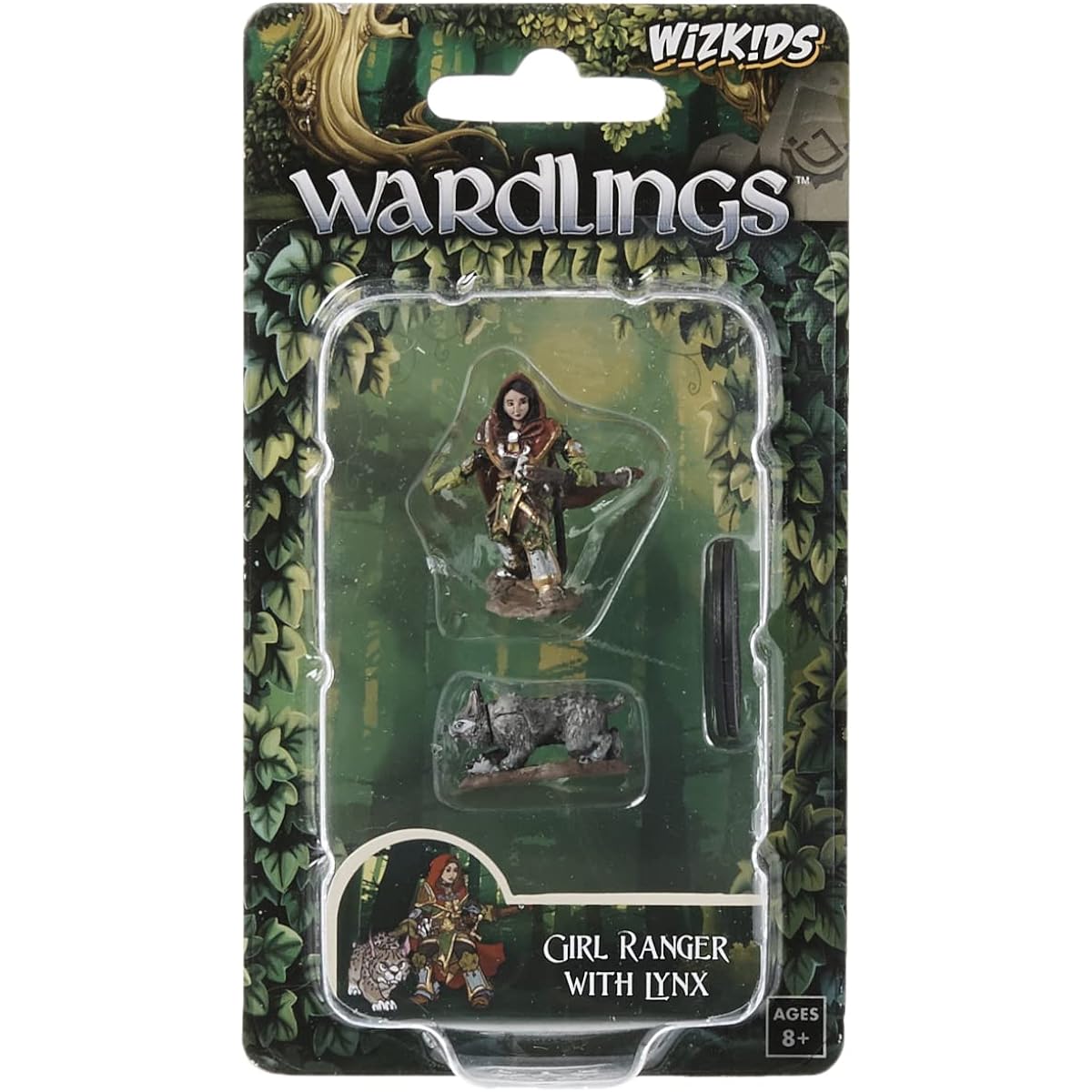 Wizkids Wardlings Girl Ranger with Lynx painted fantasy miniatures set WZK73322