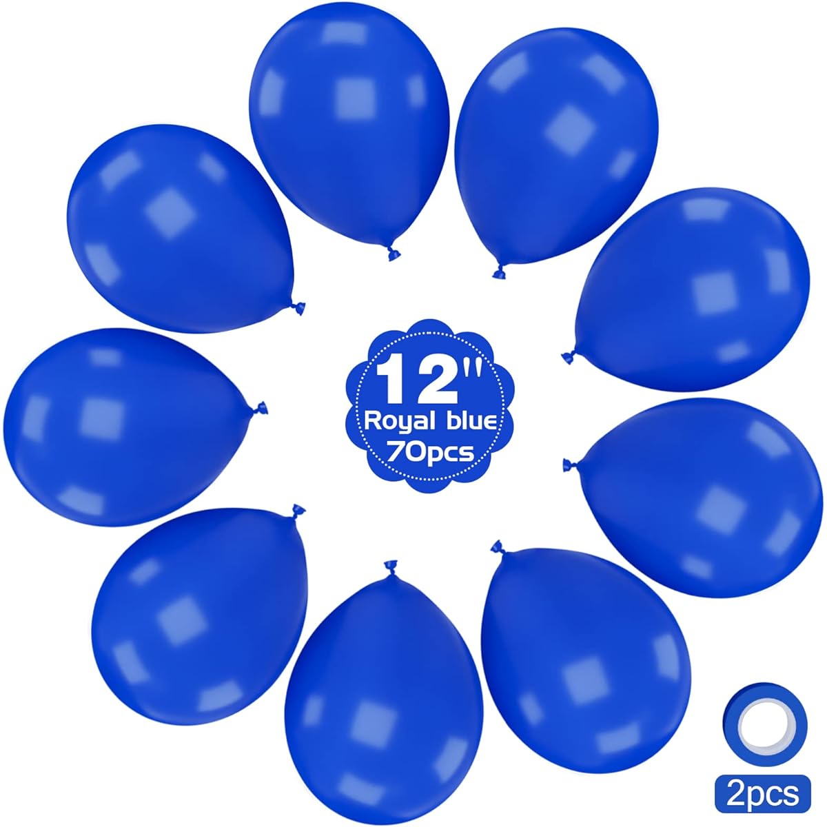 Moukiween Royal Blue Balloons 12 Inch 70pcs Blue Balloons for Wedding Bridal Shower Baby Shower Birthday 4th of July Party Decorations