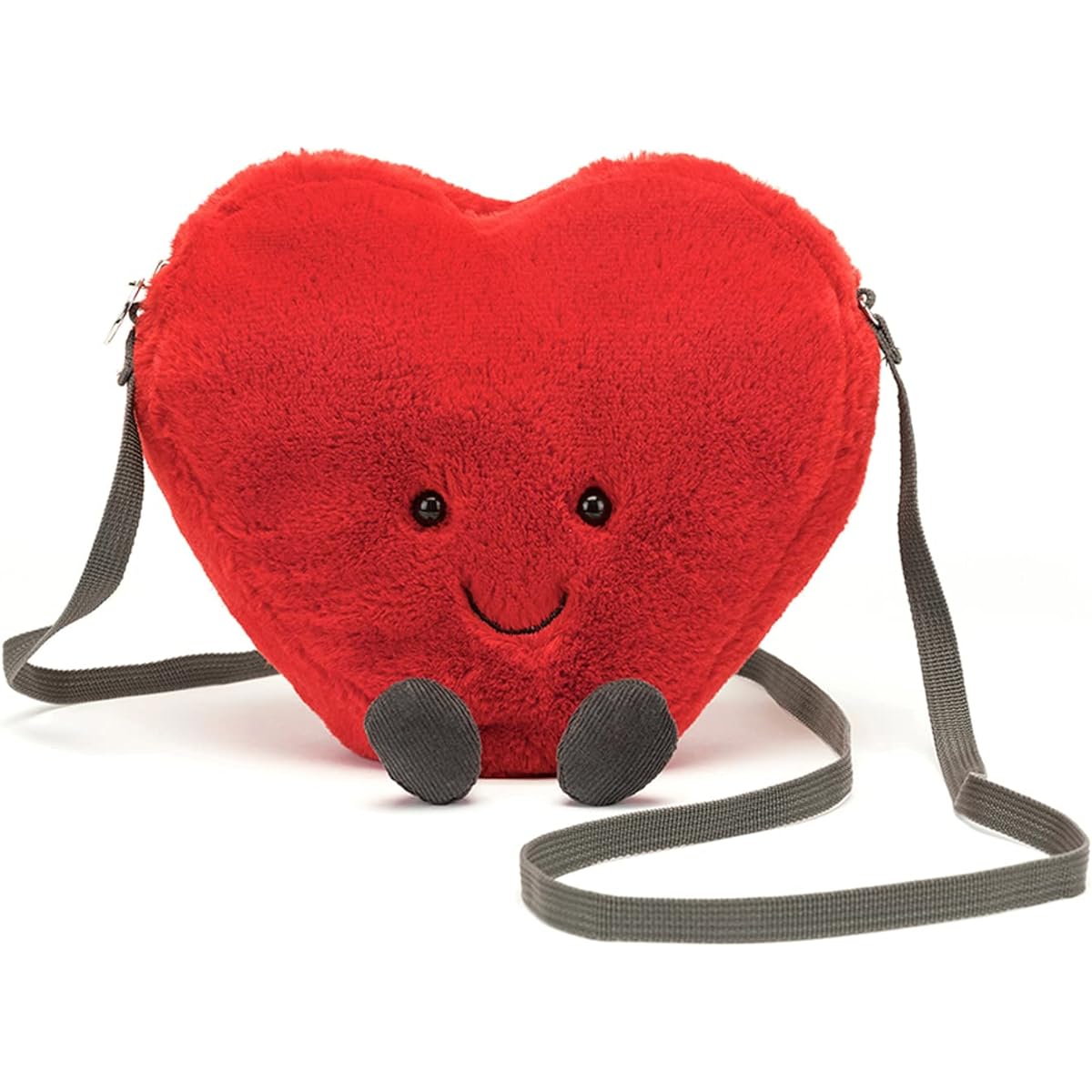 Jellycat Fun Heart Plush Bag Crossbody Bag with Zip Top | Valentine's Day Gifts for Kids, Teen Girls, Women, Wallets