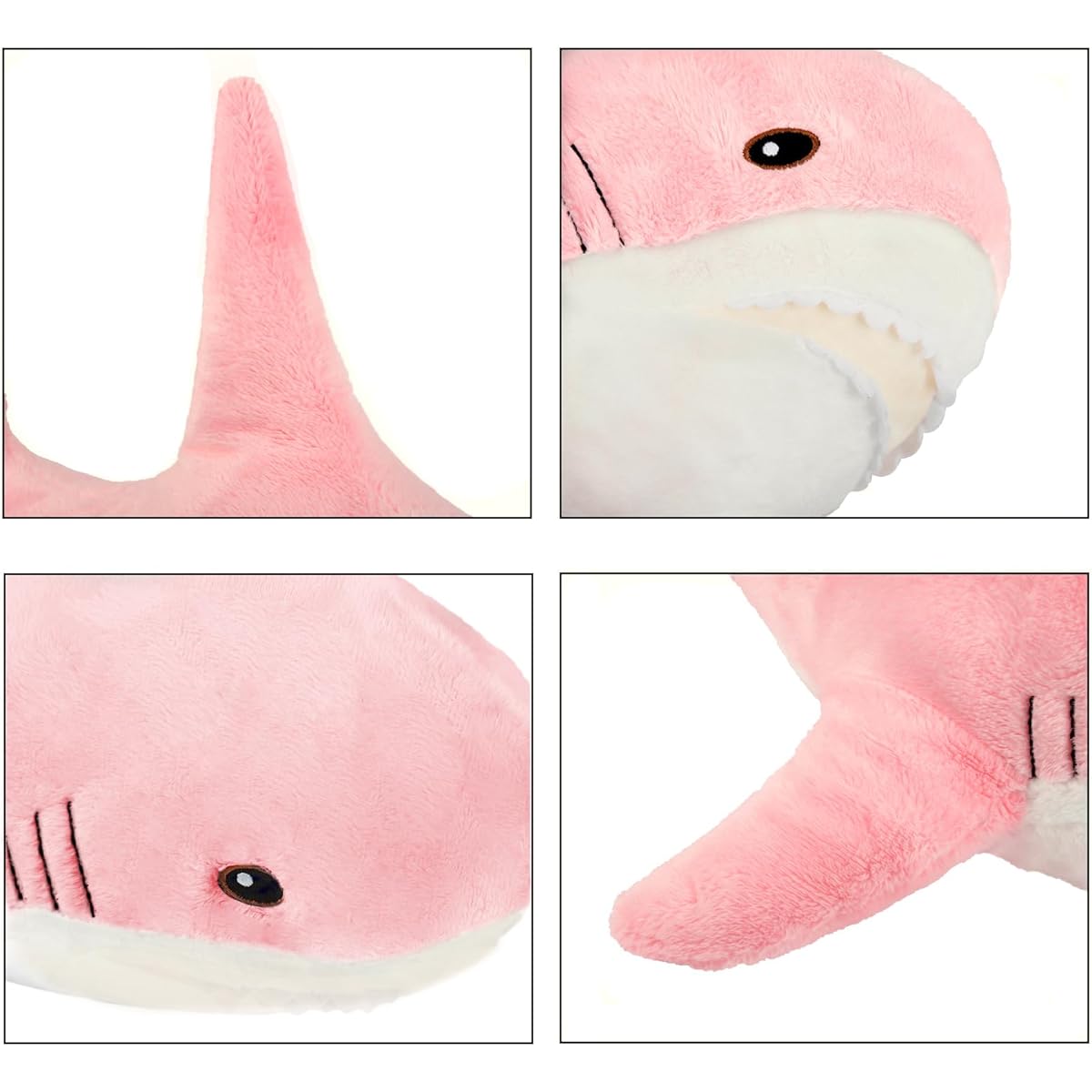 MUPI Shark Plush Toy, 31" Shark Stuffed Animal, Shark Plush Toy, Shark Ocean Plush Toy, Large Stuffed Animal, Shark Doll, Sea Animal (Pink)