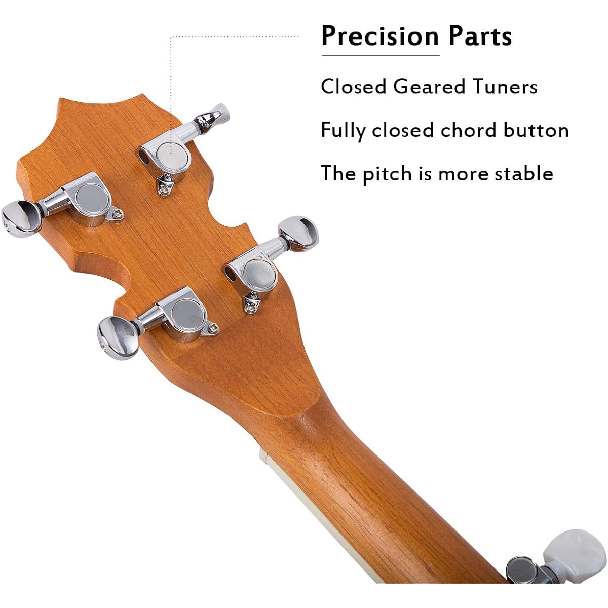Mulucky 5 String Banjo Mini - 28" Travel Banjo Sapele Body Closed Solid Back Beginner Kit with Gig Bag Pick String Strap - B806