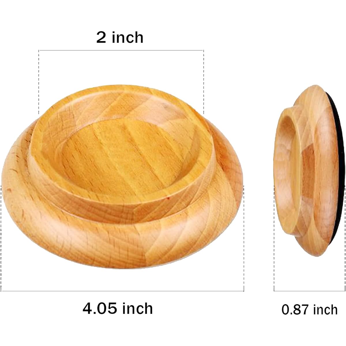 ICEFREE Wooden Piano Caster Cups for Upright or Grand Piano, Easy Slide Hardwood Floor Protectors for Pianos, Beds, Furniture, Standard Size, Set of 4