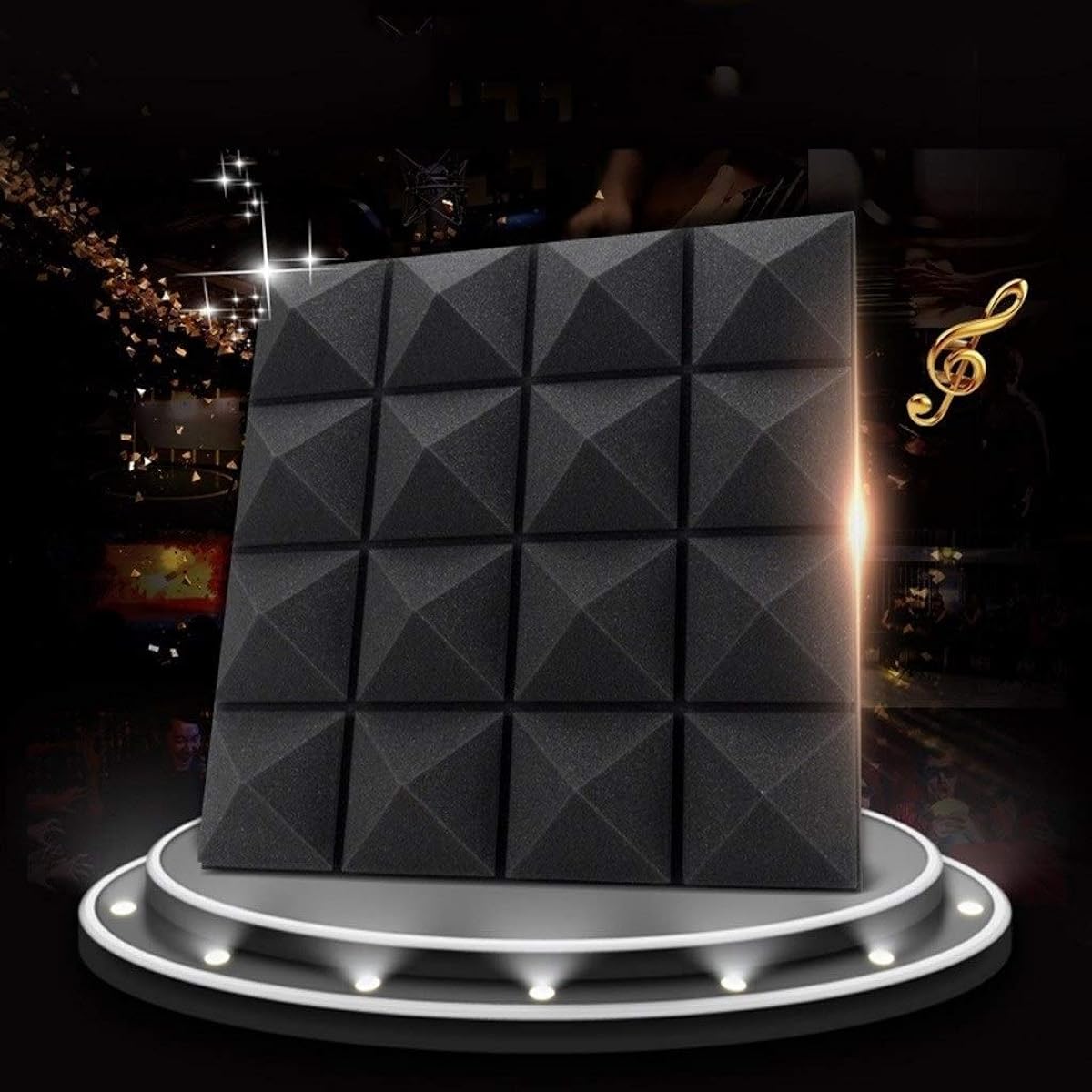 Anti-Noise High Density Sound Absorbing Cotton, Cinema Bar Acoustic Panels Thick Durable Soundproofing Foam Panels Household Goods (Red) (Blue)