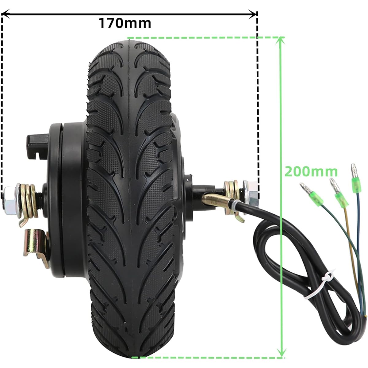 Wheel Hub Motor 8 Inch Electric Scooter Wheel Hub Brushless Motor Anti-Skid Solid Tire Electric Vehicle Accessories