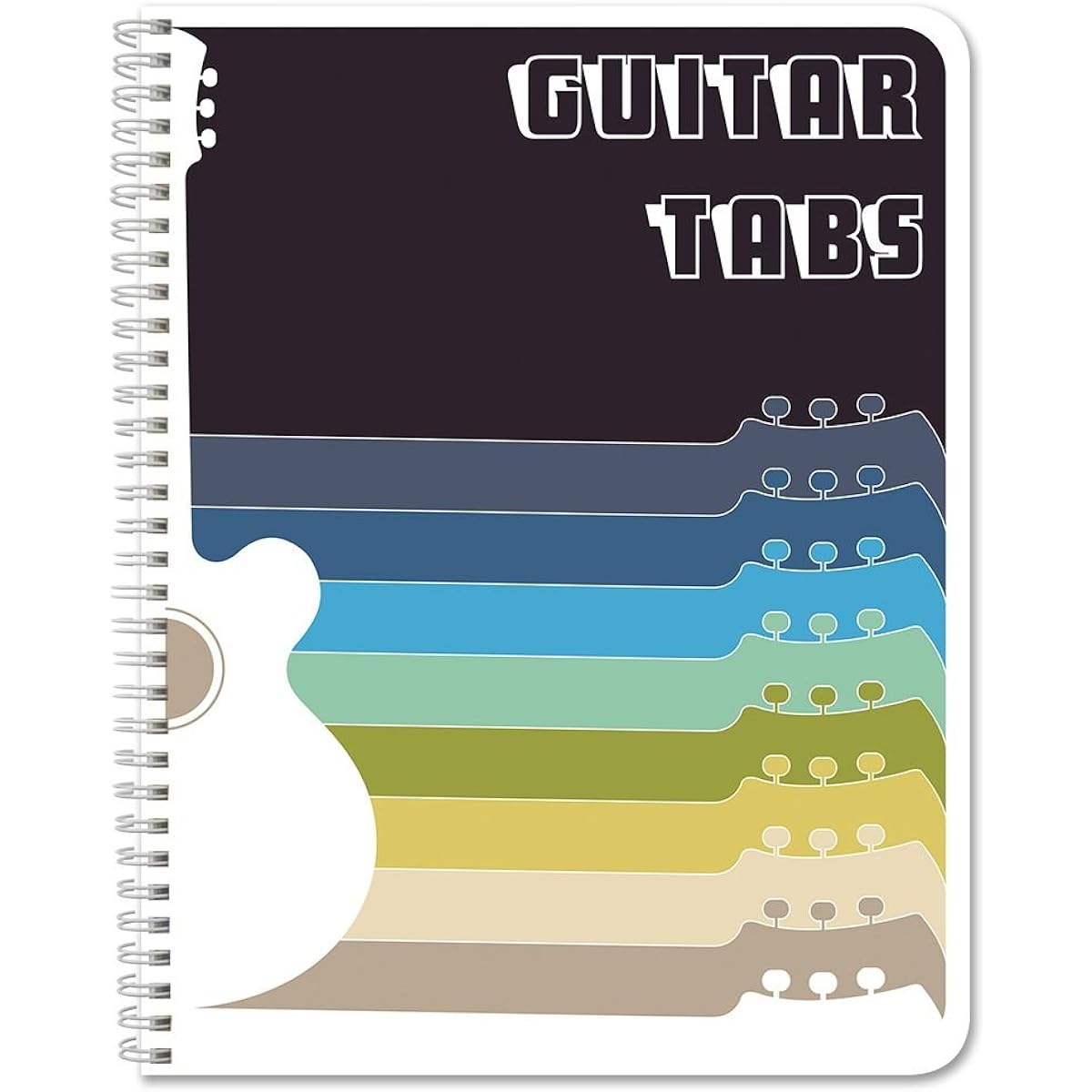 BookFactory Guitar Tableture Notebook/Guitar Journal - 168 Pages, Imitation Leather Cover, Smyth Sewn Hardbound, 8 7/8 x 11 1/4 Inch Tab Format (LOG-168-LCR-A-(Guitar Table)-Main)
