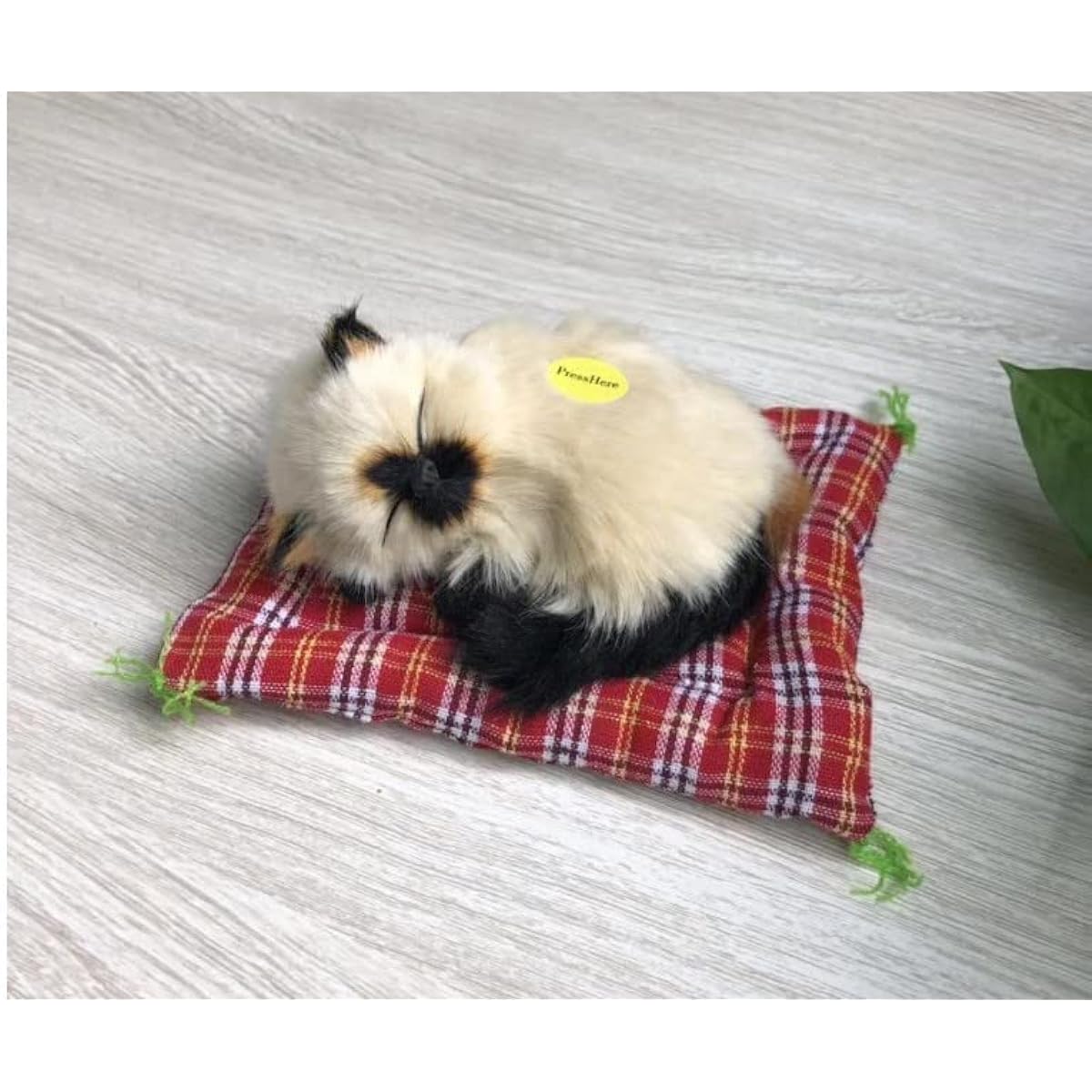 Simulation Lovely Cat Sound Doll Cute Sleeping Plush Cat on the Mat Stuffed Toy Decoration Perfect Gift