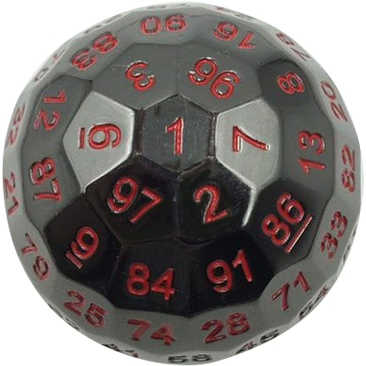 kimairy DND D100 Side Metal Dice Set Dungeon Dragon Dice Splitter Polydoral Solid Heavy Metal Dice Shocking Game RPG (Metal Color Red Number)