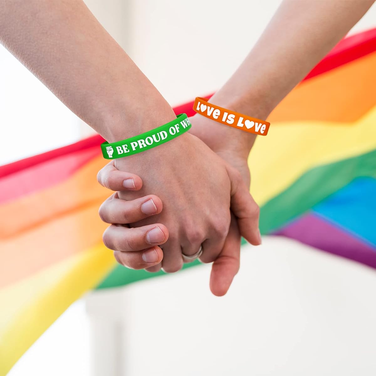 36 Pieces Pride Day Rainbow Bracelets Wristbands Party Favors – Love Gay LGBT Parade Supplies Decorations