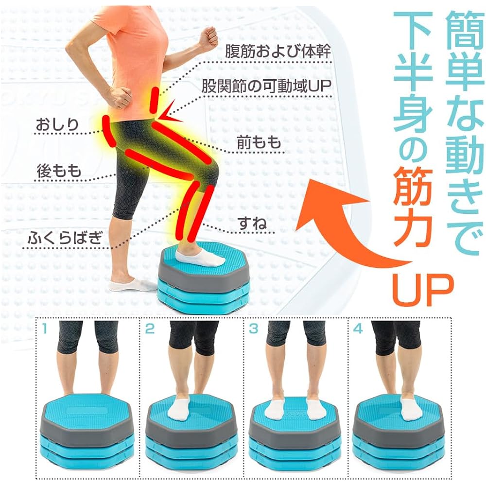 Tokyu Sports Oasis Single Step, 3 Height Adjustment Levels, Step Stool, Lifting Platform, Exercise, Step Exercise, Compact, Anti-Slip Material