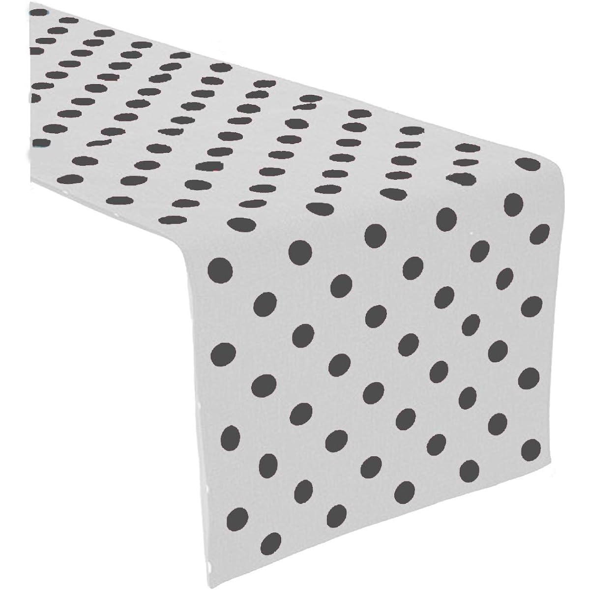 KS Linens White and Black Polka Dot Table Runner 12"x72"