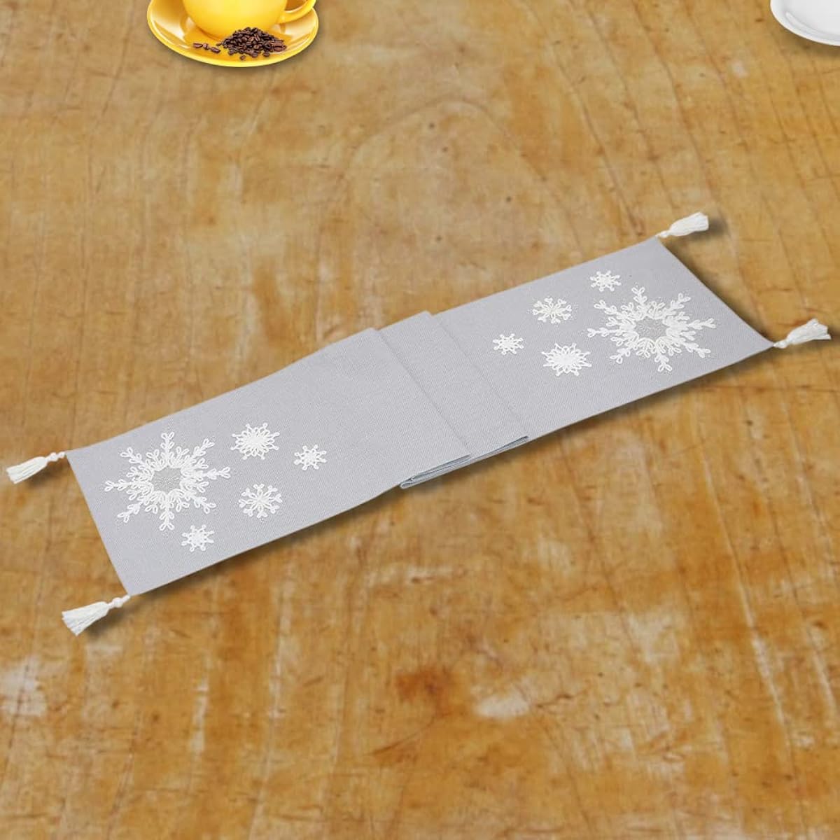 Comfy Hour Let It Snow Collection 13" x 72" Winter Christmas Snowflake Table Runner Polyester