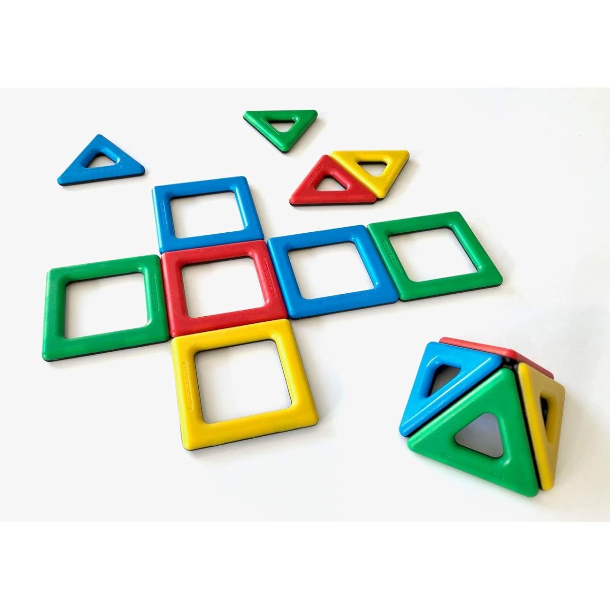 Polydron Magnetic Student Set for Kids, Multicolor - Math and Geometry Learning Toy Building Kit with 2D & 3D Shapes - Ages 3+ - 14 Pieces