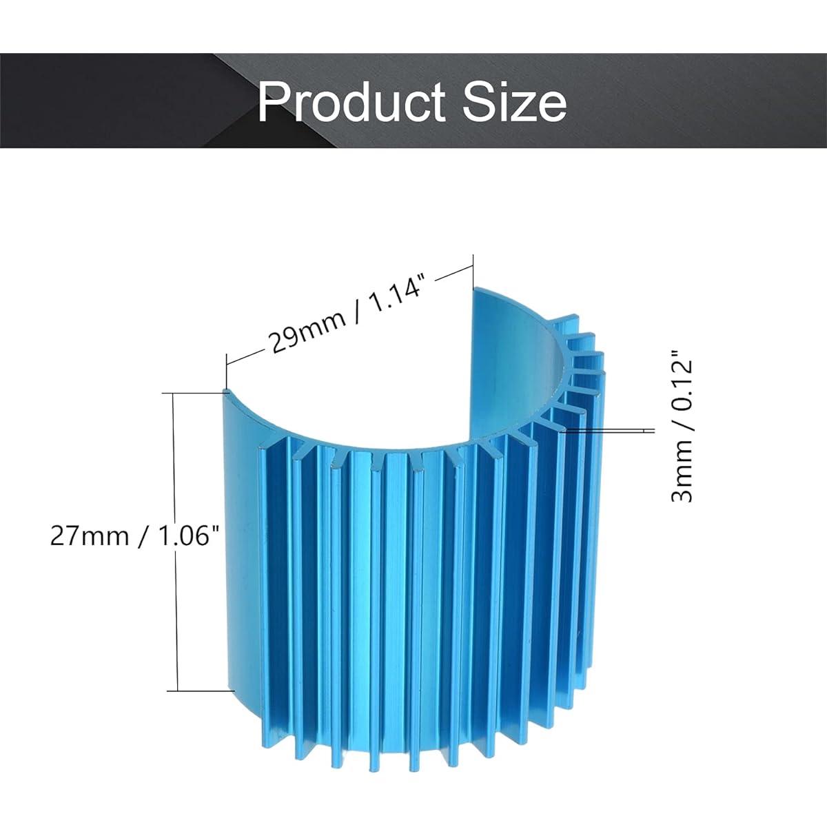 Bettomshin Aluminum Electric Engine Motor Heat Sink Fins Cooling Blue RC 380 390 Size Brushless RC Car Accessories