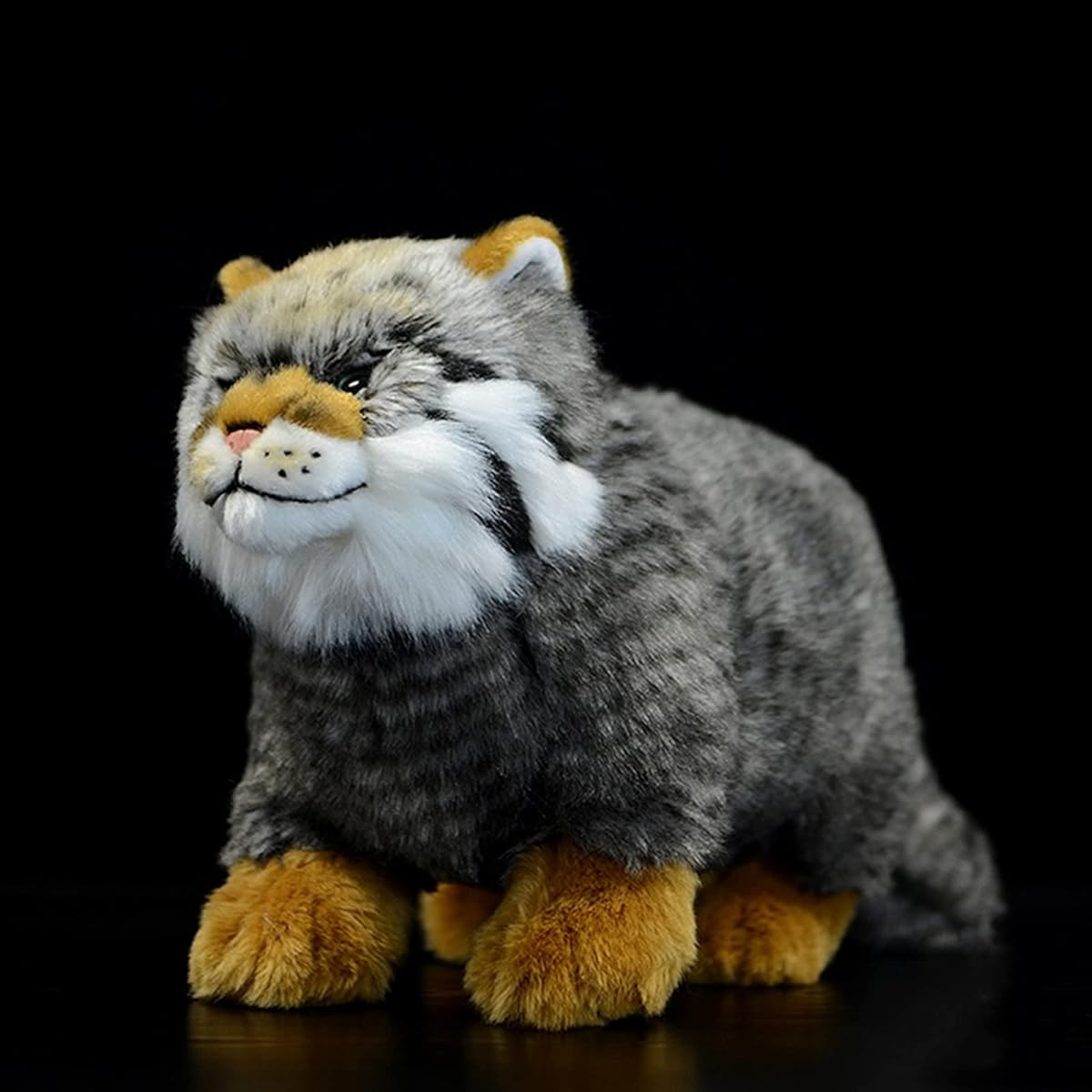 Small Heart Simulation Pallas Cat Plush Toy 12.6 Inch Super Realistic Kitty Stuffed Animal Soft Cute Kids Birthday Gift Decorative Pillow for All Occasions and Ages