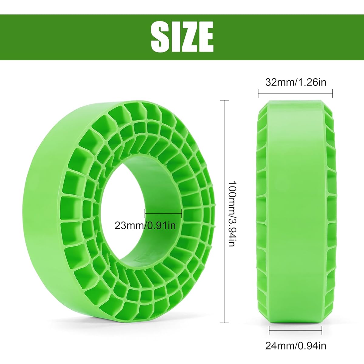 INJORA Silicone Rubber Insert Foam 106-108mm Outer Diameter 4.25" for 1.9" Tire (Green)