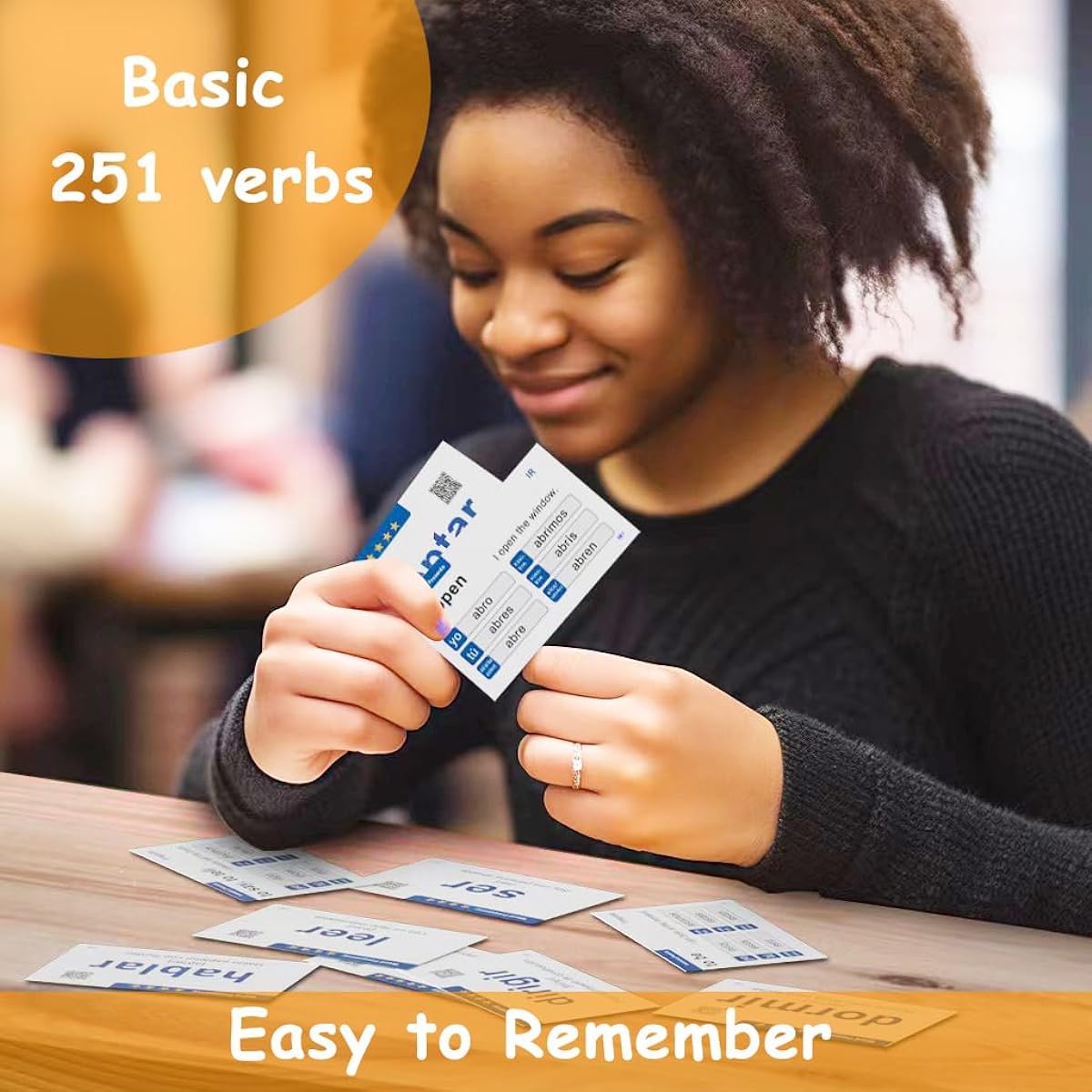 251 Spanish Verbs Learning Flashcards for Beginners & Adults & Kids - Spanish to English Flashcards (251 Spanish Verbs)
