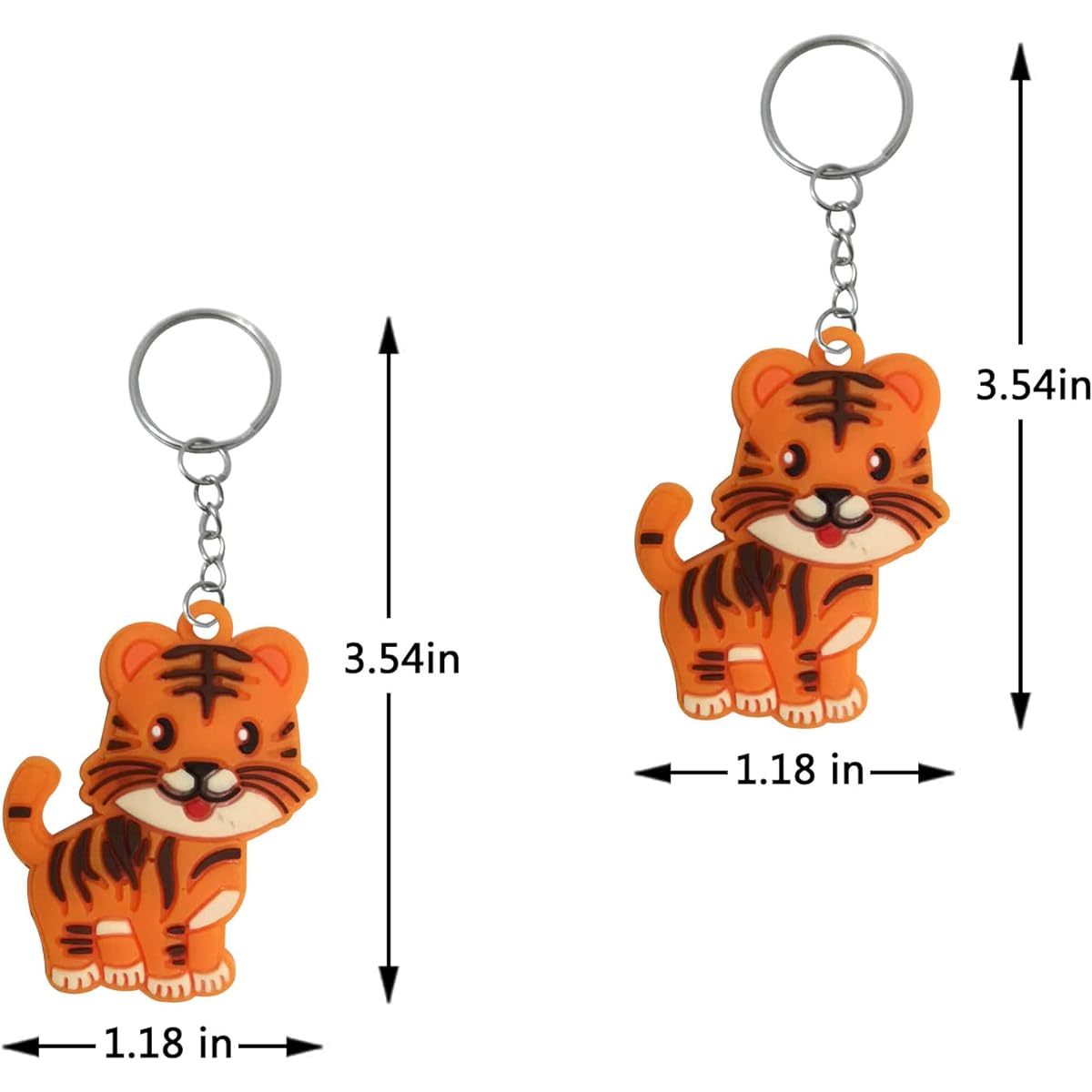 iMagitek Tiger Keychains, Pack of 24 Safari Animal Keychains, Tiger Theme Party Favors, Jungle Safari Party Favors, Kids Birthday Party Bag Fillers, School Carnival Rewards