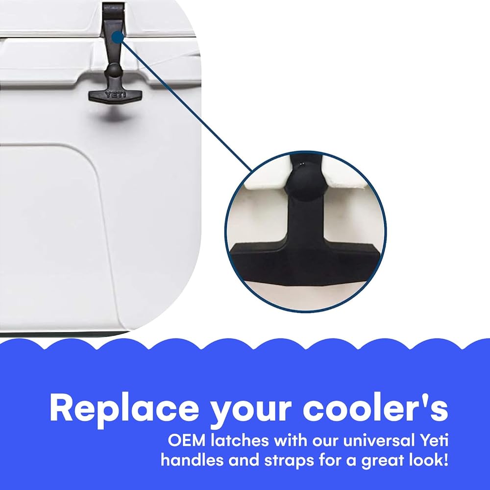 BEAST Cooler Accessories Set of 2 Replacement Lid Latches for Yeti Hard Coolers Designed and Manufactured by BEAST Cooler Accessories - Larger, Ergonomically Improved Design Fits All Yeti Tundra Coolers