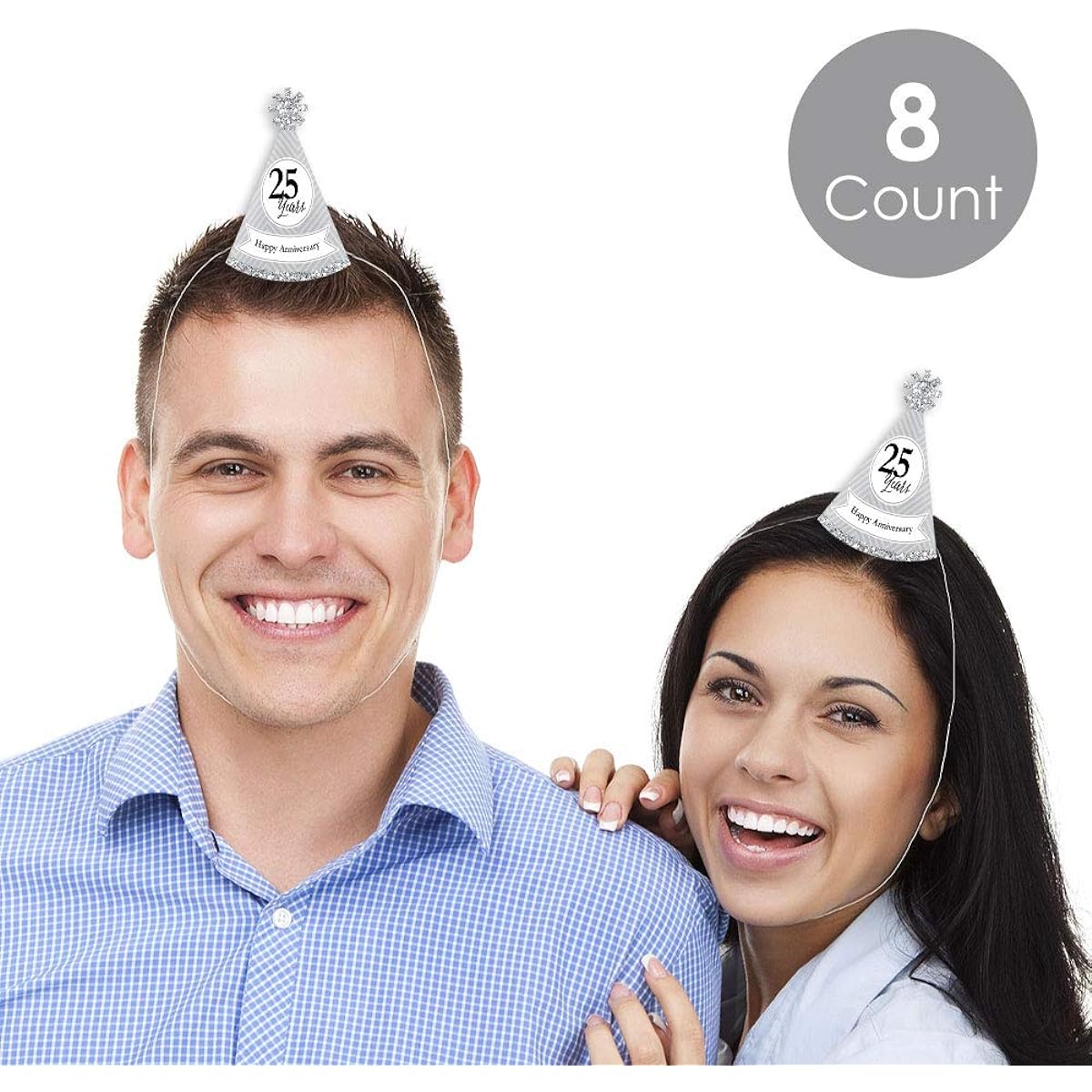 We Still Do - 25th Wedding Anniversary - Mini Cone Anniversary Party Hats - Small Little Party Hats - Set of 10
