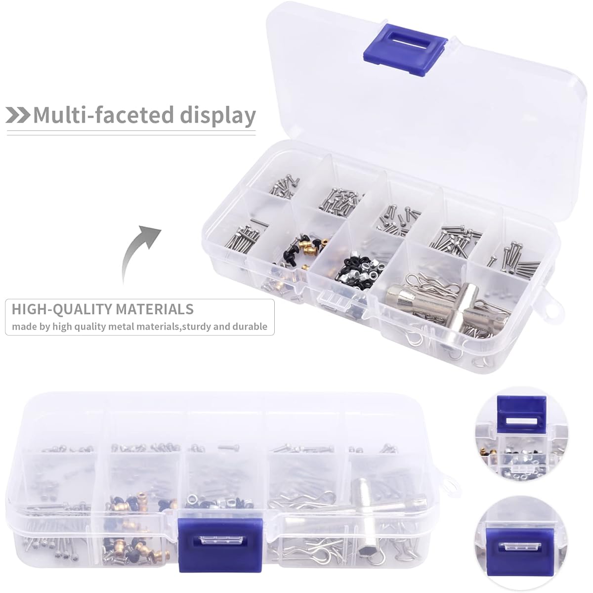 RC Screw Kit M1.4 Screws Hardware Fasteners Repair Tools for Axial SCX24 1/24 Scale RC Crawler Accessories 272pcs