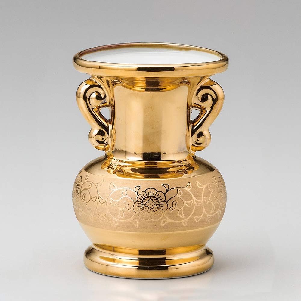 Buddhist utensils Ceramic Arte Gold Arabesque Jade Buddha Flower 4.5