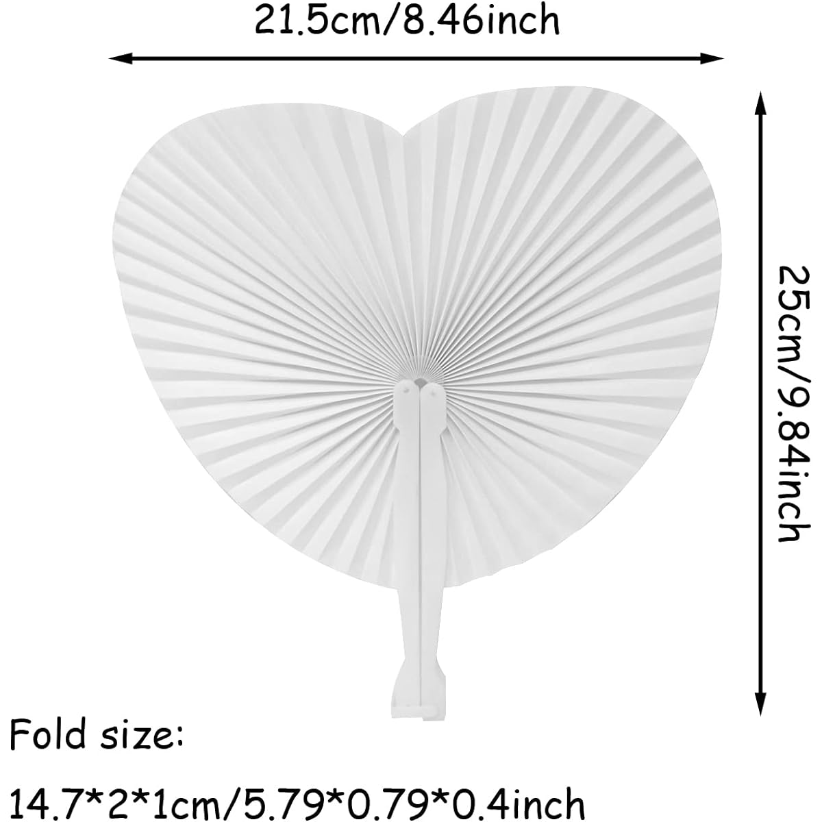 HONBAY 12pcs Heart Shape Folding Handheld Paper Fans for Birthday Wedding Party Accordion Fans Party Favors