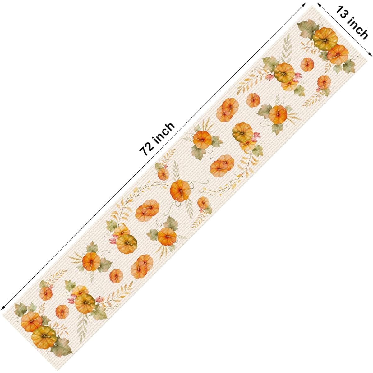 Fall Table Runner 13x72 Inch Pumpkin Table Runner Decorations Burlap Table Runner Thanksgiving Table Runner for Kitchen Party Bar Restaurant