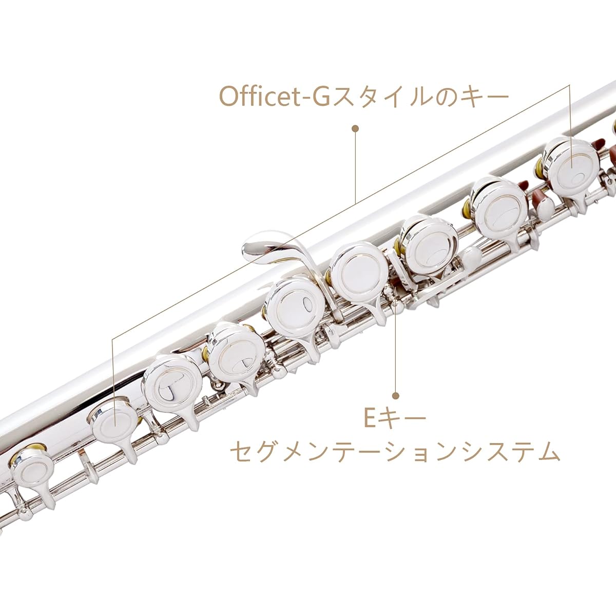 BQKOZFIN Flute 16 Hole Woodwind Instrument C Key Beginner Set with E Mechanism Made of Cupronickel Nickel Plated Brass Band Practice Suitable for Beginners/Advanced/Music Enthusiasts (Silver)