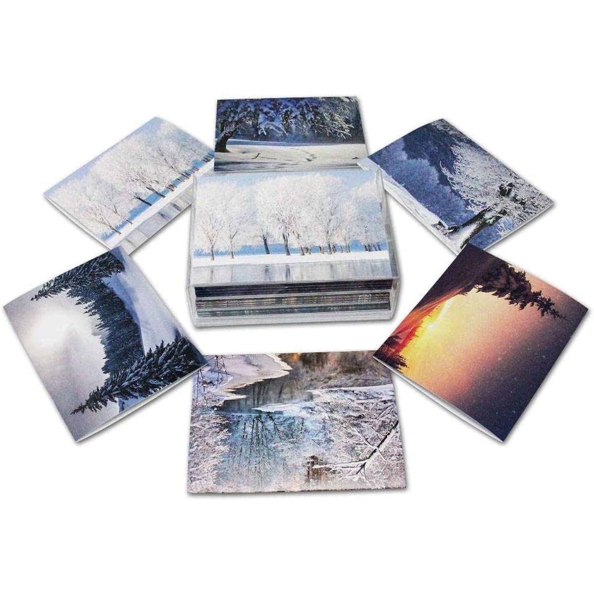 Winter Scenery Blank Note Cards Greeting Cards with Envelopes, 6 Unique Designs, 5.5"x4.25" (12 Pack)
