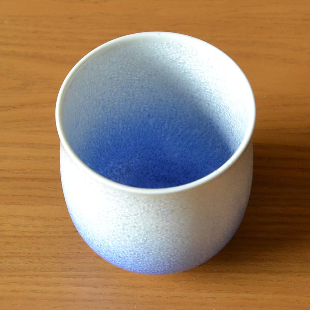 Arita ware hot water cup, wooden box gift that would be great as a gift, indigo-dyed water drops, Baba Maemon kiln, Hasami ware, made in Saga Prefecture, pottery, large size
