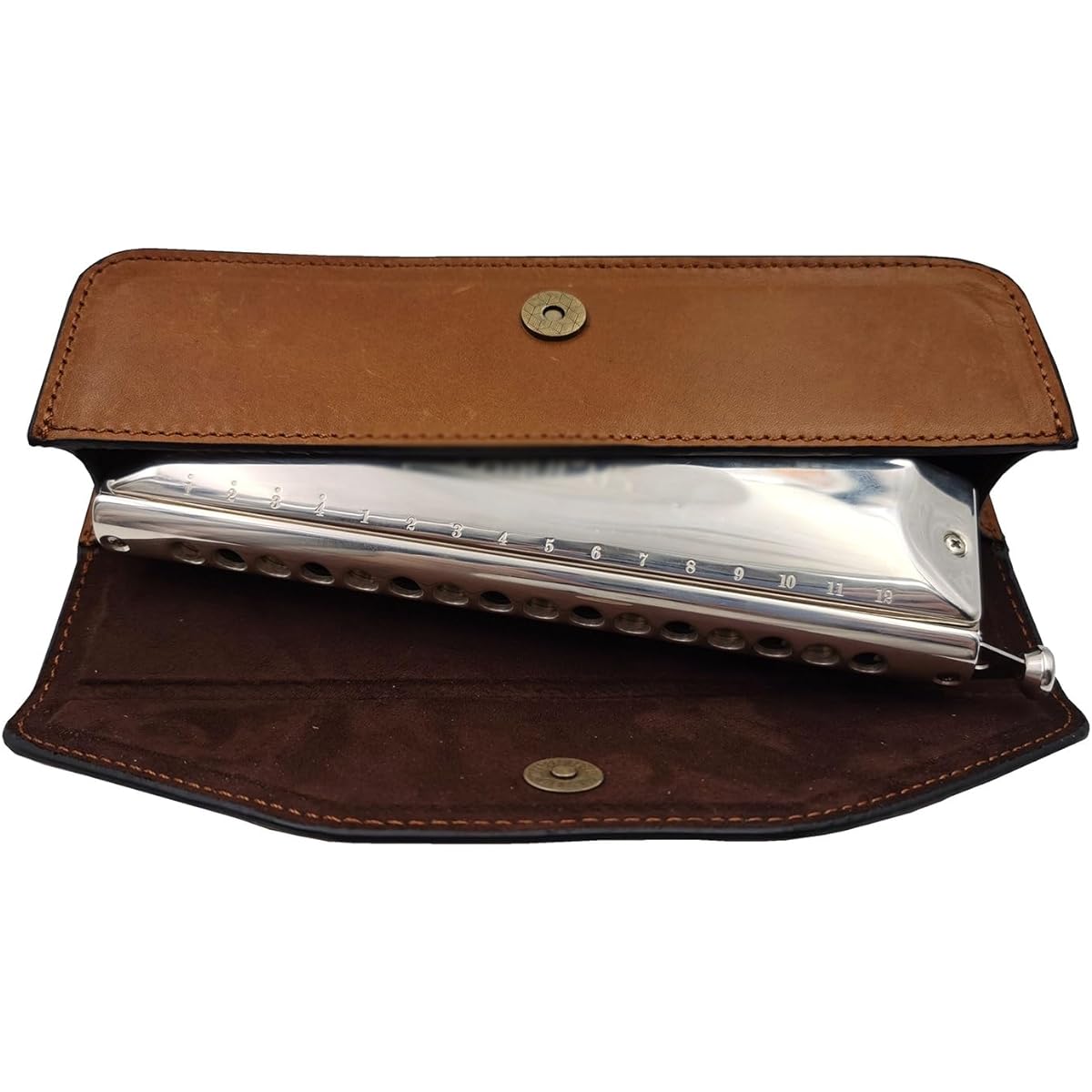 Harmonica Case Portable Chromatic Leather Harmonica Bag Harmonica Protective Case Easy to Carry