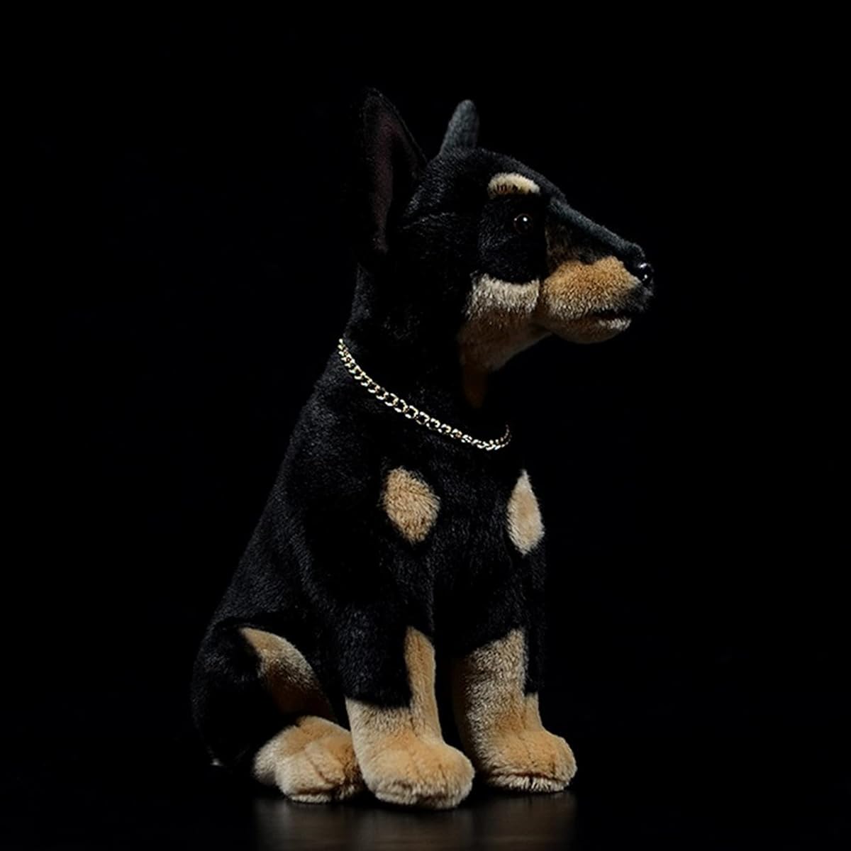 simulation doberman puppy stuffed toy