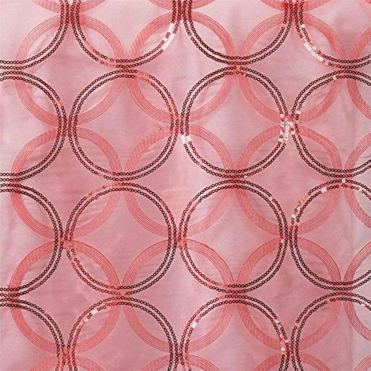 BalsaCircle 14"x108" Organza Table Runner with Sequin Circles, Orange RUN_41_032@001