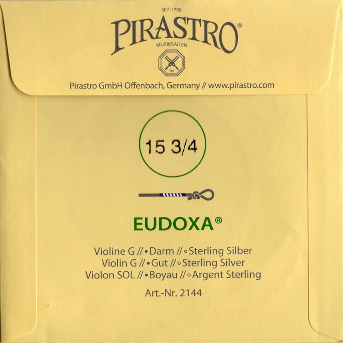 Violin string Oidoxa E (aluminum wound), A, D, G string set E string: Ball