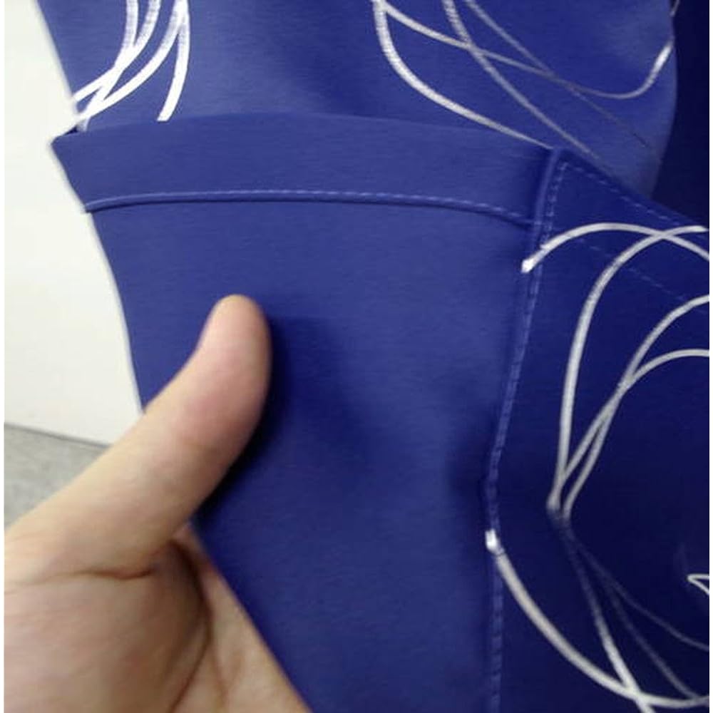 Arie Shape Memory Processing Blackout Curtains Circle Set of 2 100 x 178cm Blue
