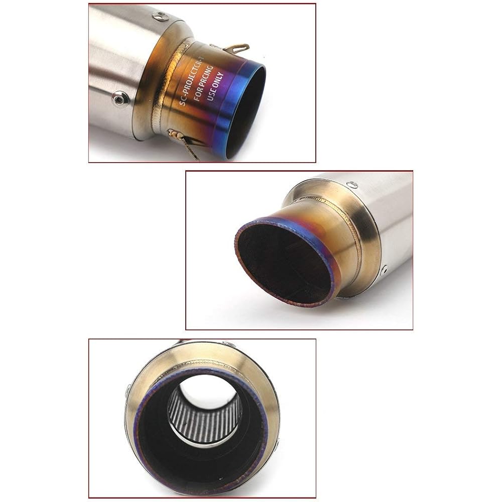 Bike slip-on muffler bike silencer general purpose 50.8mm length 370mm