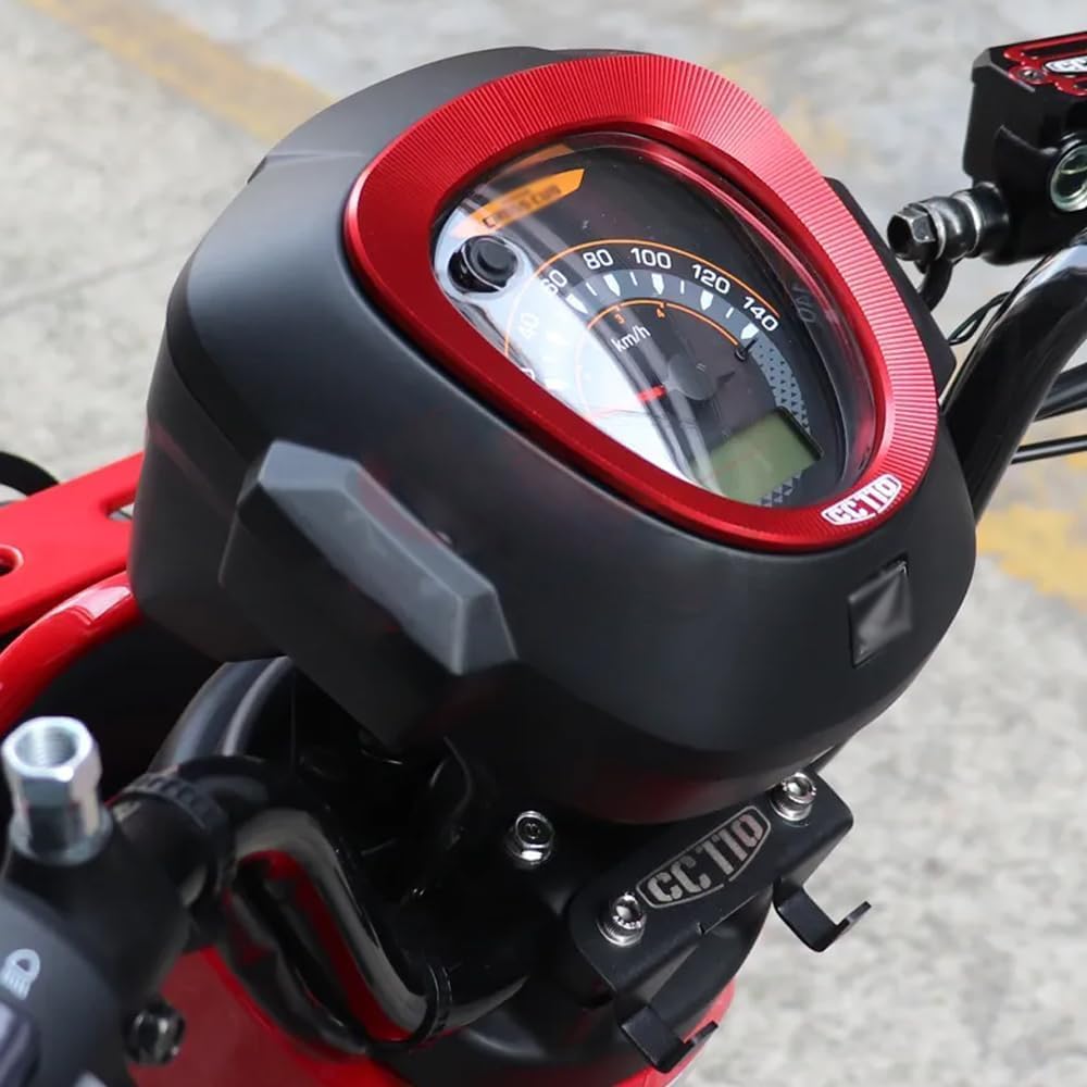 MO Cross Cub CC110 2023 JA45 JA60 cc110 Set of 2 Motorcycle Accessories Key Protective Case Dashboard Instrument Frame Cover Trim Motorcycle Accessories (Black)