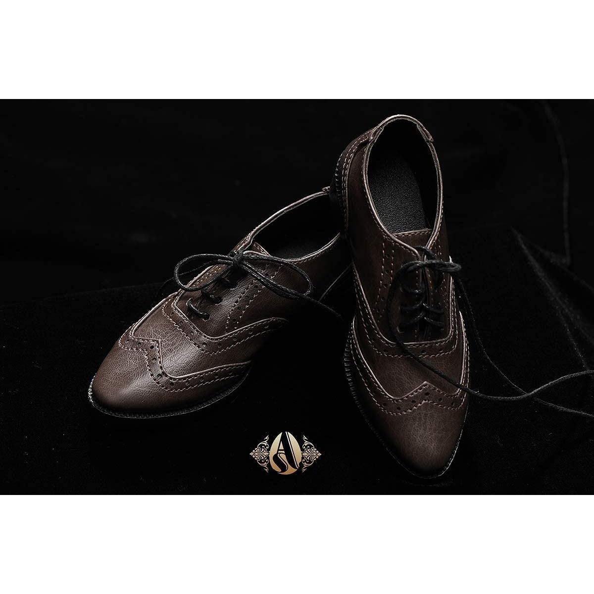 ASDOLL BJD Shoes Doll Shoes BJD Doll Exclusive AS74cm Business Shoes Wing Tip Dark Brown/White (Dark Brown)